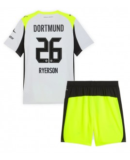 Günstige Borussia Dortmund Julian Ryerson #26 Auswärts Trikotsatzt Kinder 2025-26 Kurzarm (+ Kurze Hosen)
